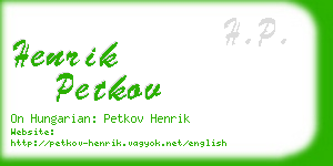 henrik petkov business card